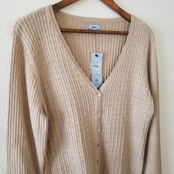 NWT IZOD Cardigan Cable Knit Sweater - Picture 3 of 5